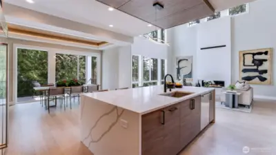 Effortless flow from the kitchen to the dining room to the Great Room!