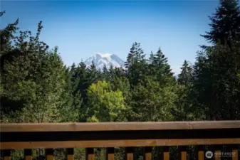 View of Mt Rainier from the deck.