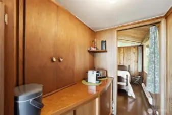 Utility space, butler's pantry and extra storage.