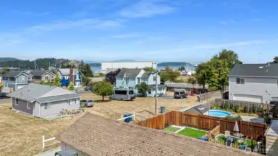View of Fidalgo Bay from the rooftop deck.