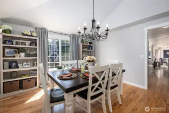 There is a formal dining room off the living room.