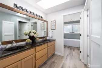 The primary bath is a 5 piece bathroom.