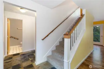 Stairs leading to the bedrooms upstairs.