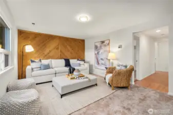 Home is heated and cooled with efficient heat pump for year round comfort and efficiency.