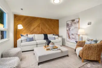 Good sized living room has plenty of room for your furniture and TV.