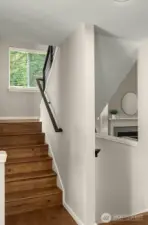 Rich hardwoods throughout the home