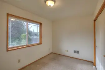 Second bedroom is a bit larger, and also looks over the front yard.