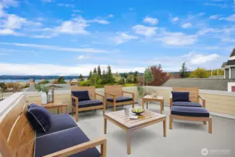Virtually staged outdoor living room!