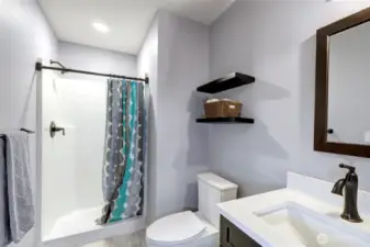 3/4 bathroom attached to the bonus room.
