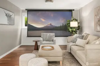 Enjoy movie nights (projector screen can stay if you'd like it to)