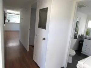 FURNACE DOOR IN HALLWAY & BATH, SPARE BEDROOM ENTRIES.
