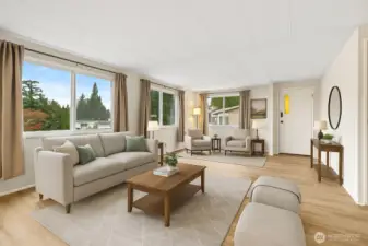 Virtually staged living room