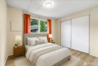 Virtually staged bedroom