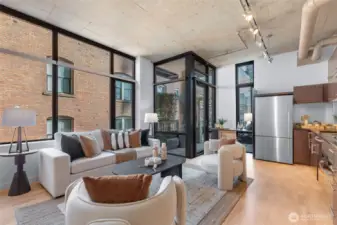 Mechanical works blend to soaring ceilings.