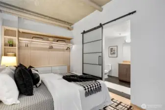 Translucent door for the spa experience.