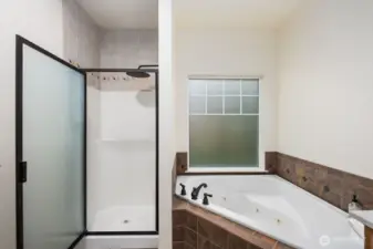 stand up shower and jetted tub for your baths