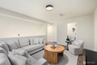 has a walk in closet and a full bathroom