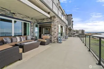 Looking toward the Olympic Mountains. The deck is also plumbed for water and electricity