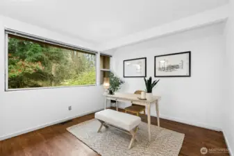 Bedroom, staged as office