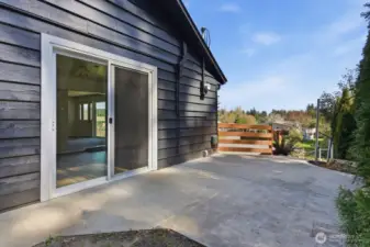 Sliding door & Patio, leading into the family room.