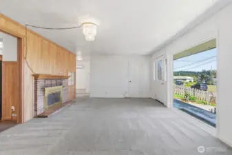 Roomy living room with gorgeous picture window & FP.