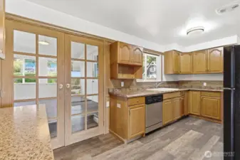 Kitchen view to the dining room. This room could be also used as an office/bonus room...whatever you'd like!