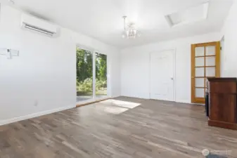 Family room with slider  to patio.