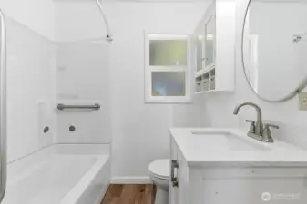 Pretty updated full bathroom.