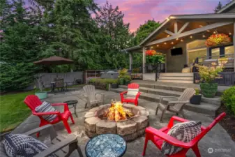 Enjoy entertaining and evening fires outside on this lovely patio.