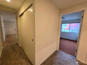 Hallways leads to all bedrooms- bathrooms and utility room too