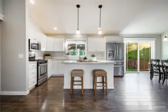 Kitchen with large island and breakfast bar