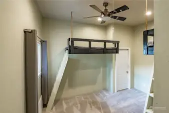 Bonus Room has two upper bunk beds and access to garage