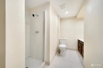 3/4 bathroom. Lower level.