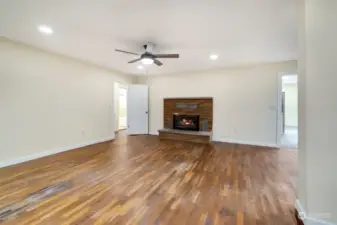 living room. fireplace. main level