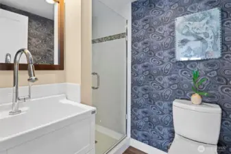 3/4 bathroom on lower level