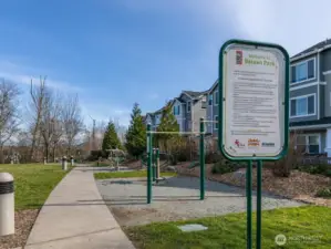 Bataan Park, about 2 blocks from the home features another play area for kids, large grassy space for picnics, and adult exercise equipment. This community truly has it all!