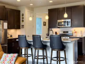 Eating bar including swivel stools