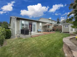 Rear patio and added composite deck allow private relaxation. The composite deck is a great space for relaxing or enjoying a barbeque with family and friends.