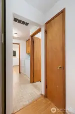 Hallway to the bathroom and bedrooms.