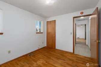 View of the second bedroom and closet.