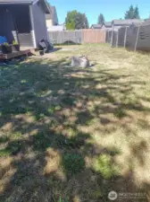 Back yard area with driveway off of the alley.  Room to park