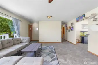 Living room looking towards bedrooms kitchen dining