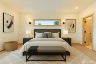 Primary Bedroom, Virtually staged.