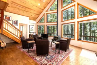 Beautiful windows looking out into the trees