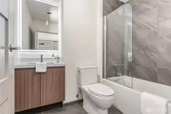 Full bathroom off second bedroom.