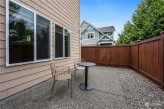 Low maintenance fully fenced yard with 8X6 patio to enjoy BBQ's and outdoor living