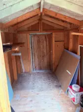 Inside garden shed