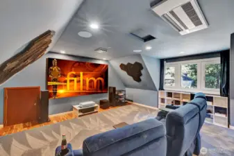 Home theather is fully equipped with 120" Ultra Short Throw laser projector & Dolby Atmos 7.2.1 sound system