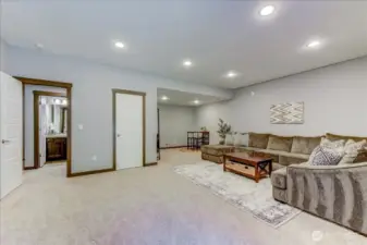 Another view of the bonus room on the lower level. Not pictured is the wet bar in the corner- the start of a kitchen?