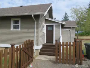 The side door is the main entrance here.